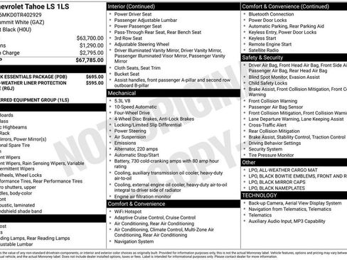 New 2026 Chevrolet Tahoe LS w/ LPO, Dark Essentials Package AWD/4WD image 11