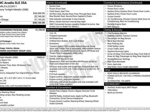 Used 2020 GMC Acadia SLE w/ Driver Convenience Package image 32