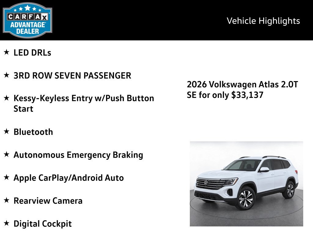 Certified 2026 Volkswagen Atlas SE AWD/4WD image 4