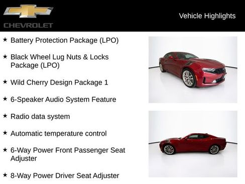 Used 2021 Chevrolet Camaro LT w/ Wild Cherry Design Package 1 RWD image 5