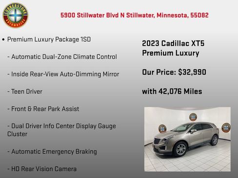 Used 2023 Cadillac XT5 Premium Luxury w/ LPO, Floor Liner Package AWD/4WD image 5
