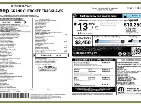 Used 2019 Jeep Grand Cherokee Trackhawk w/ Trailer Tow Group IV AWD/4WD image 2
