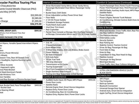 Used 2018 Chrysler Pacifica Touring Plus w/ Tire & Wheel Group image 36