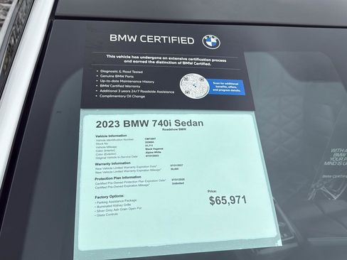 Certified 2023 BMW 740i w/ Parking Assistance Package RWD image 19