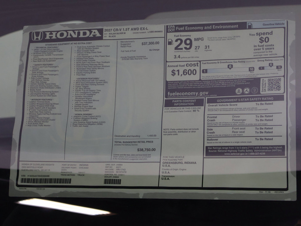 New 2027 Honda CR-V EX-L image 24