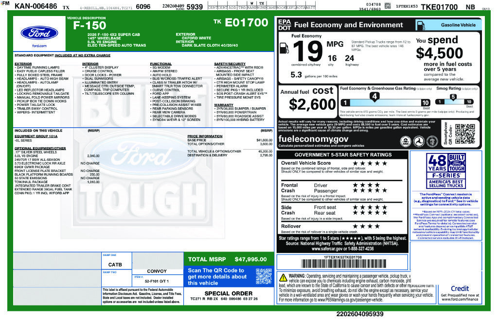 Used 2026 Ford F150 XL w/ Tow/Haul Package RWD image 7