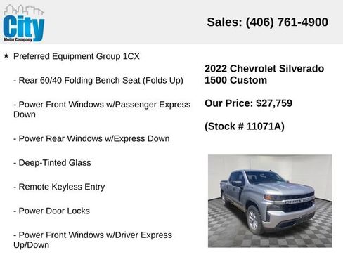 Used 2022 Chevrolet Silverado 1500 Custom w/ Safety Confidence Package AWD/4WD image 3