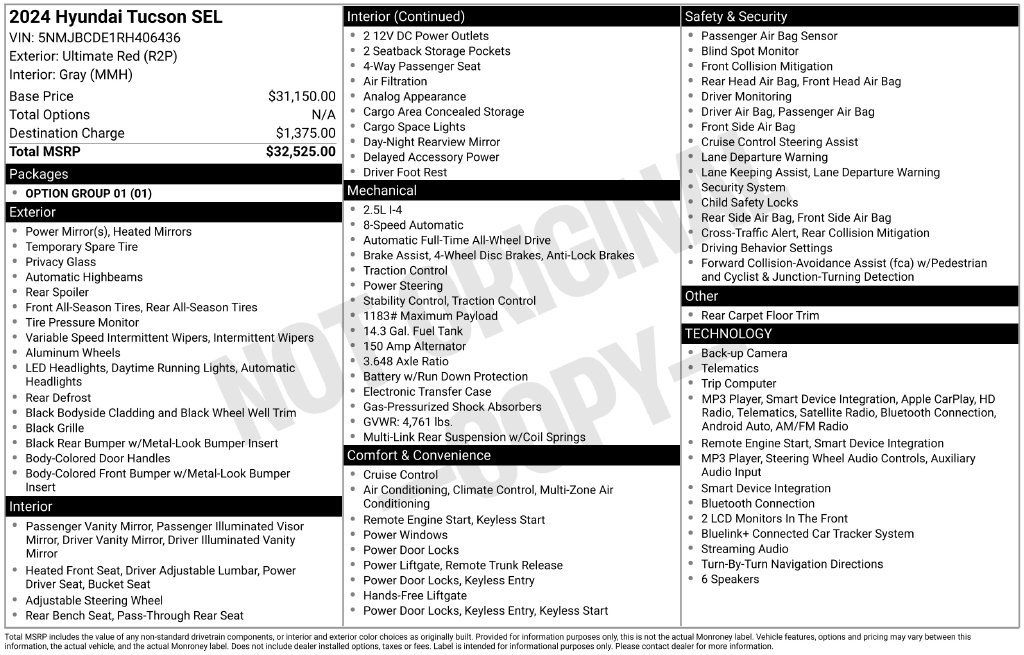 Used 2024 Hyundai Tucson SEL AWD/4WD image 41