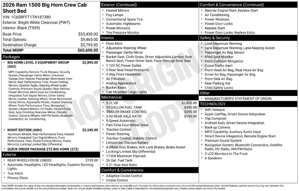 Used 2026 RAM 1500 Big Horn AWD/4WD image 32