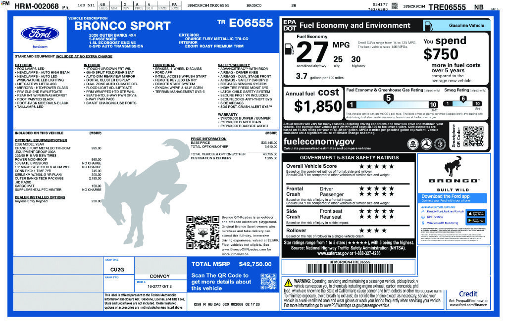 New 2026 Ford Bronco Sport Outer Banks w/ Outer Banks Tech Package+ AWD/4WD image 6
