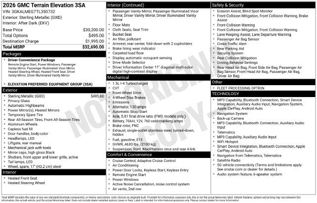 Used 2026 GMC Terrain Elevation FWD image 6