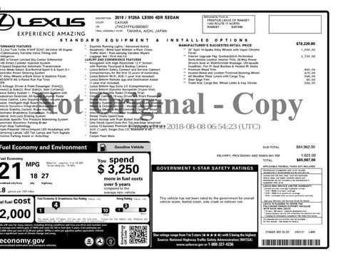 Used 2018 Lexus LS 500 AWD image 57