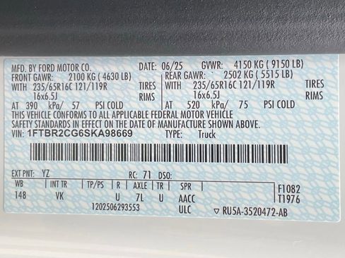 New 2025 Ford Transit 250 148 Medium Roof Extended AWD w/ Load Area Protection Package image 57