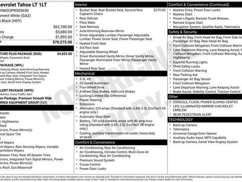 Used 2023 Chevrolet Tahoe LT w/ LT Signature Plus Package AWD/4WD image 5