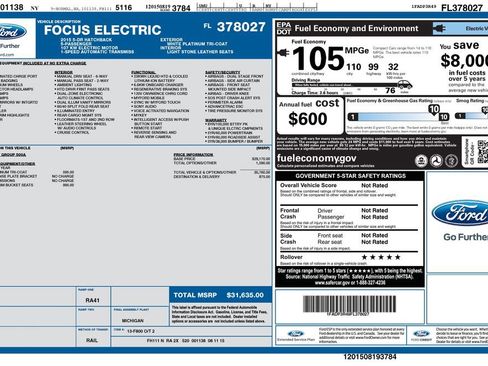Used 2015 Ford Focus Electric Hatchback image 29