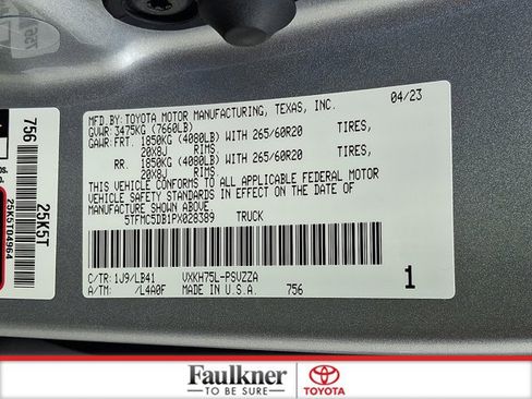 Certified 2023 Toyota Tundra 1794 Edition AWD/4WD image 26