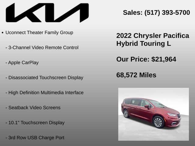 Used 2022 Chrysler Pacifica Touring-L w/ Uconnect Theater Family Group FWD image 15