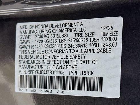 Used 2026 Honda Ridgeline RTL image 27