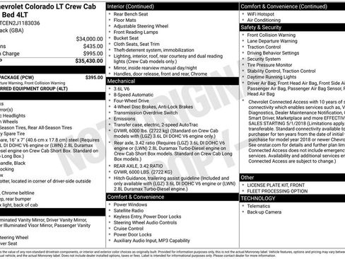 Used 2018 Chevrolet Colorado LT w/ Safety Package AWD/4WD image 36