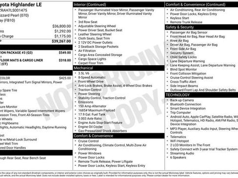 Used 2020 Toyota Highlander LE w/ Protection Package #3 FWD image 4