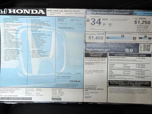 New 2026 Honda Civic Sport image 17