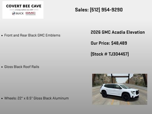 New 2026 GMC Acadia Elevation w/ Black Edition FWD image 12