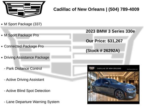 Used 2023 BMW 330e w/ M Sport Package RWD image 7
