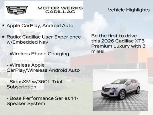 New 2026 Cadillac XT5 Premium Luxury w/ Driver Assist Package image 6