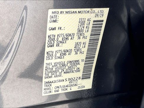 Used 2019 Nissan Titan SV w/ SV Convenience Package image 32