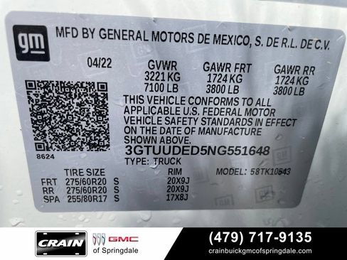 Used 2022 GMC Sierra 1500 SLT w/ SLT Convenience Package AWD/4WD image 31