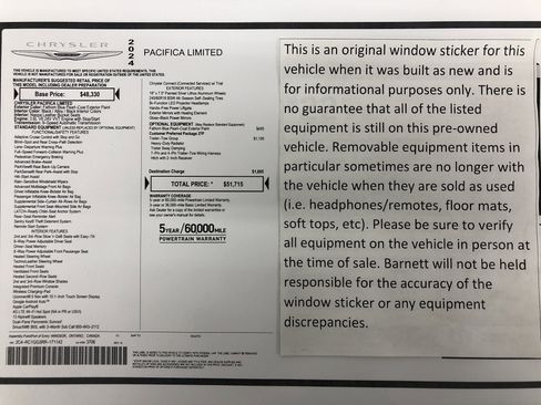 Certified 2024 Chrysler Pacifica Limited w/ Trailer Tow Group FWD image 2