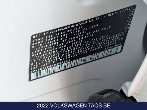 Used 2022 Volkswagen Taos SE AWD/4WD image 34