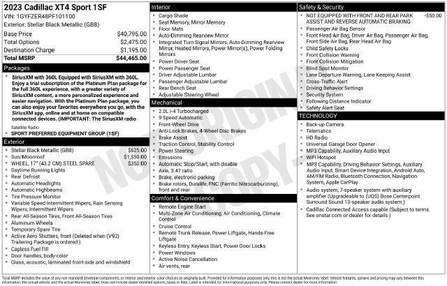 Certified 2023 Cadillac XT4 Sport FWD image 35