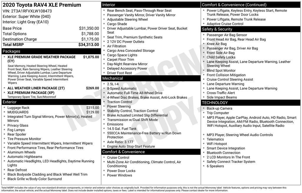 Certified 2020 Toyota RAV4 XLE Premium AWD/4WD image 29