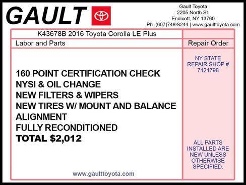 Used 2016 Toyota Corolla LE image 2