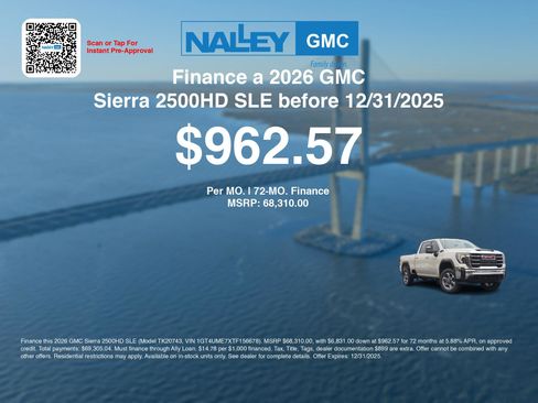 New 2026 GMC Sierra 2500 SLE w/ SLE Value Package; image 7