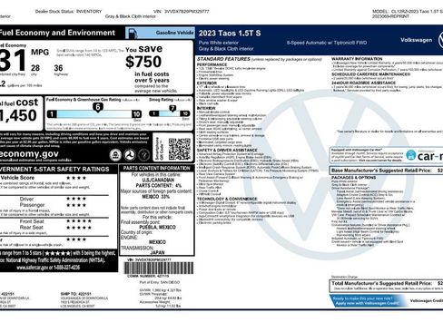 Used 2023 Volkswagen Taos S FWD image 2