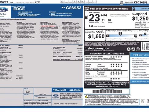 Used 2019 Ford Edge SEL w/ Equipment Group 201A AWD/4WD image 4