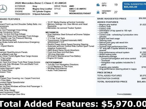 Used 2020 Mercedes-Benz C 43 AMG 4MATIC Coupe image 3