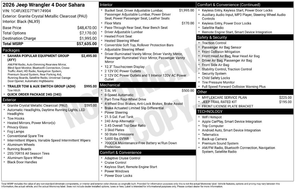 New 2026 Jeep Wrangler Unlimited Sahara AWD/4WD image 6