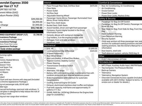 Used 2025 Chevrolet Express 3500 LT w/ LT Preferred Equipment Group RWD image 1