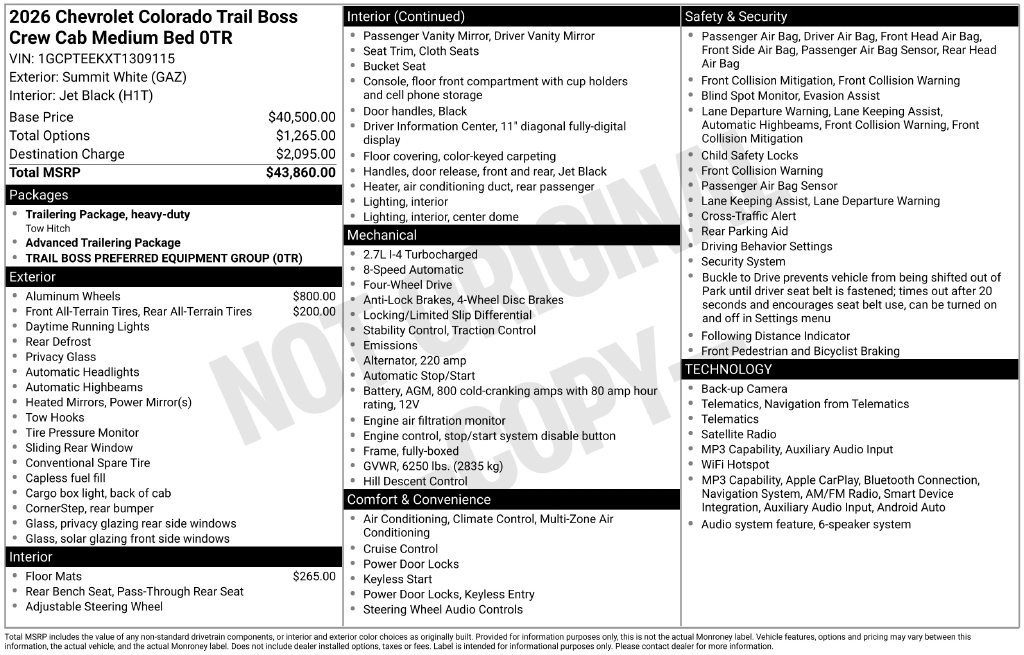 New 2026 Chevrolet Colorado Trail Boss AWD/4WD image 5