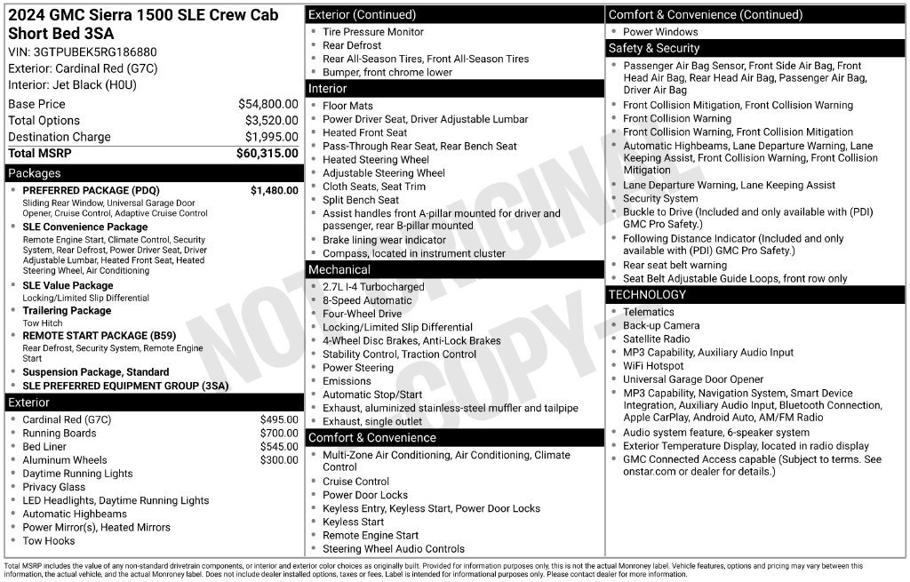 Certified 2024 GMC Sierra 1500 SLE w/ Preferred Package AWD/4WD image 35