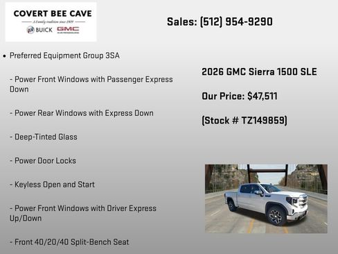 New 2026 GMC Sierra 1500 SLE w/ Preferred Package AWD/4WD image 6