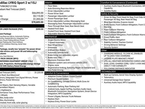Certified 2024 Cadillac Lyriq Sport w/ LPO, Floor Liner Package RWD image 44