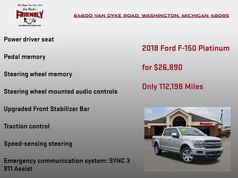 Used 2018 Ford F150 Platinum w/ Equipment Group 701A Luxury image 25