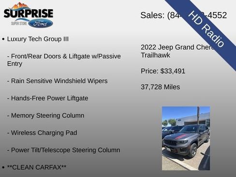 Used 2022 Jeep Grand Cherokee Trailhawk w/ ADV Protech Group II AWD/4WD image 14