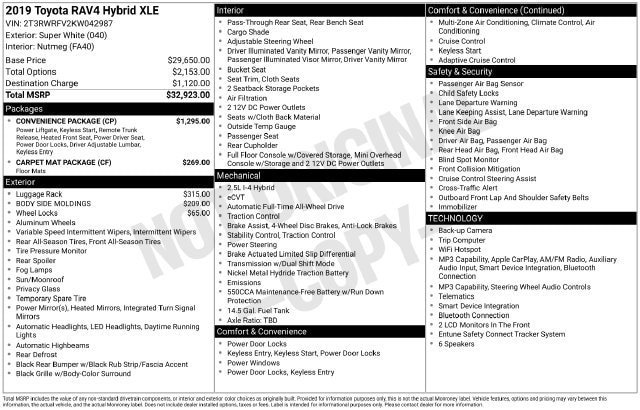 Certified 2019 Toyota RAV4 XLE w/ Convenience Package AWD/4WD image 35
