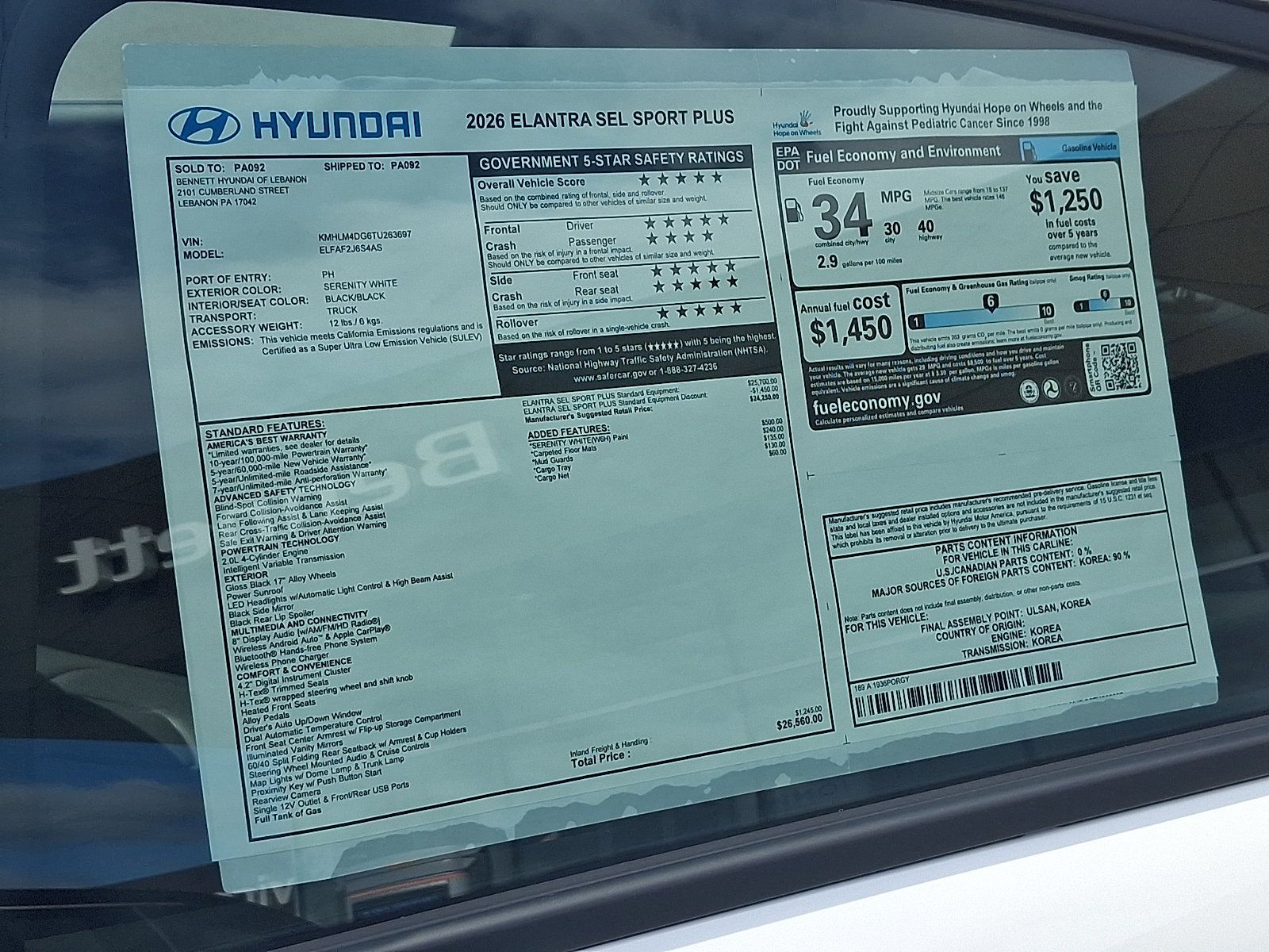New 2026 Hyundai Elantra SEL Sport FWD image 3