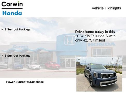 Used 2024 Kia Telluride S w/ S Sunroof Package FWD image 7